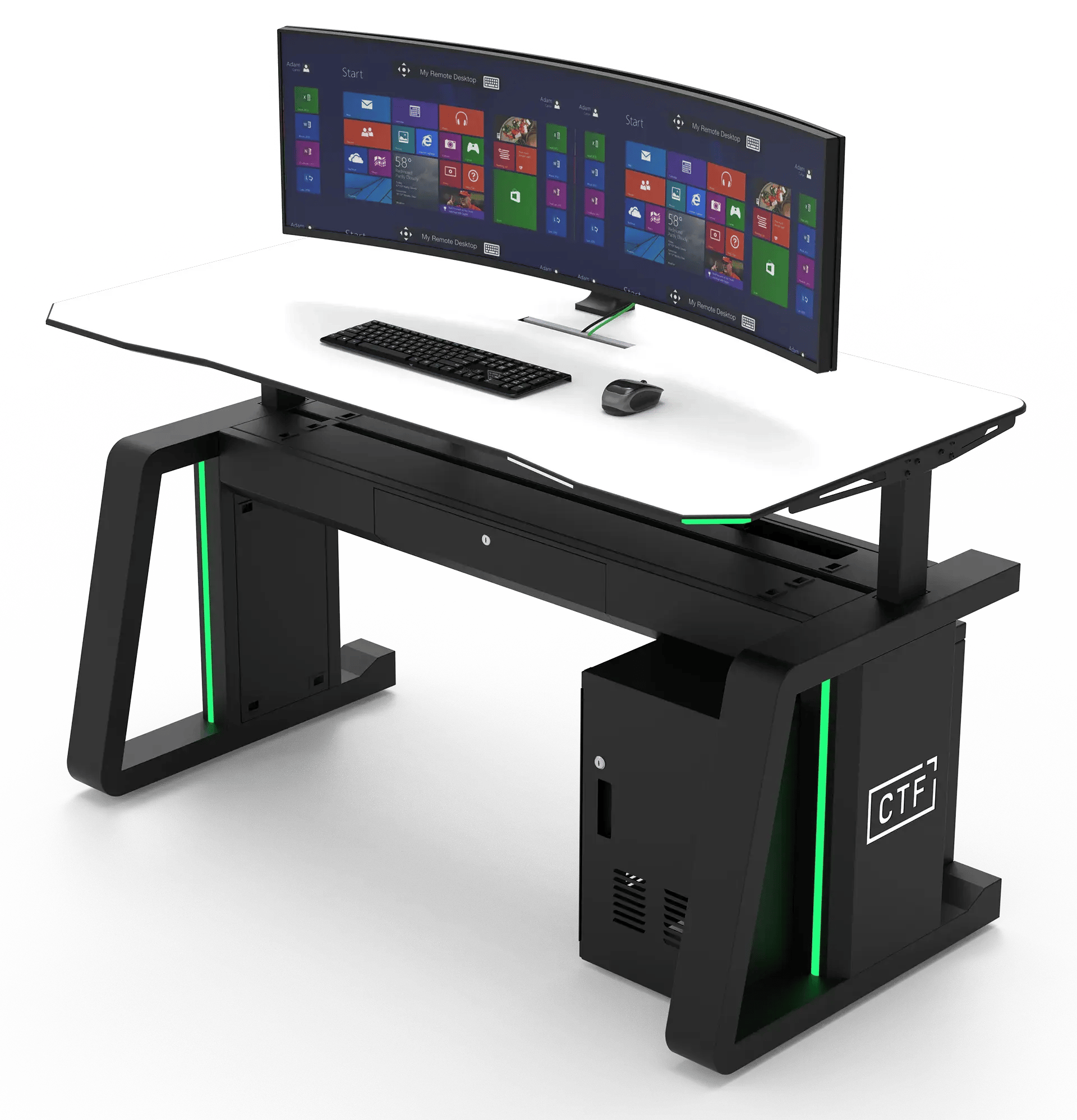 K Class - 1 Operator - Height Adjustable  with workstation cabinet 05  (1)